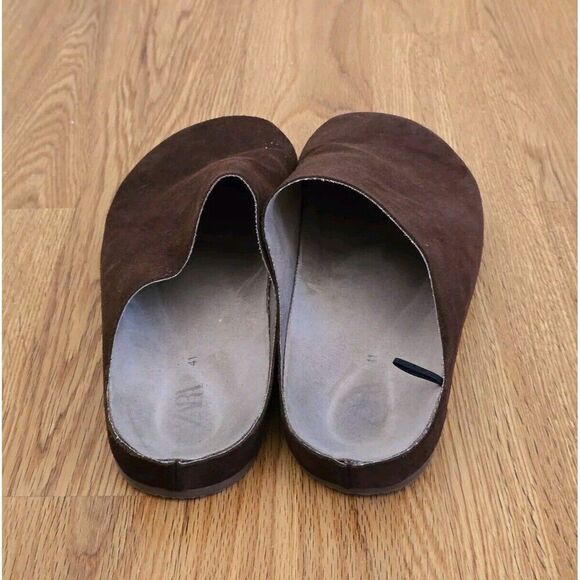 ZARA Split Leather Suede Clog Brown Men Size 41 - Picture 3 of 6